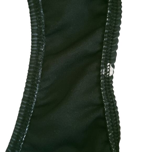 THE OPEN stripe polka dot cutout bandeau monokini one piece swimsuit black white - Picture 8 of 11